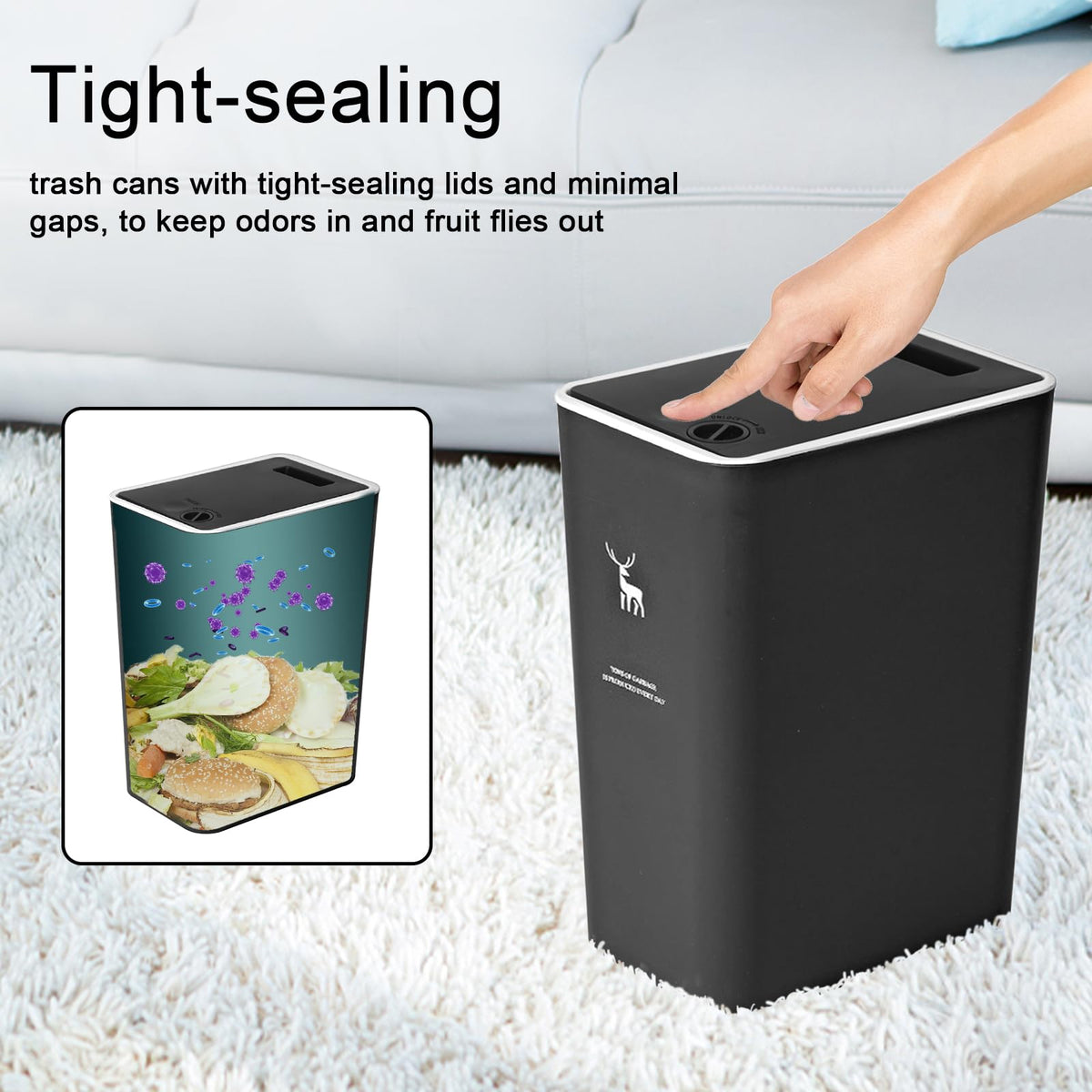XPIY small-trash-bin-kitchen fits tight spaces with style