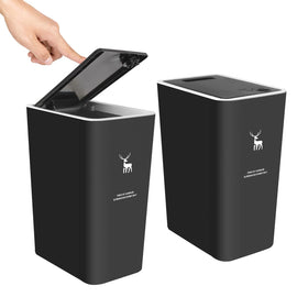 XPIY trash-can-lid-press-top demonstrates hands-free disposal