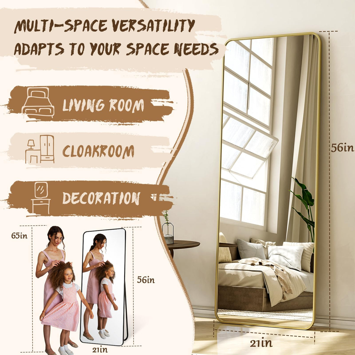 Slim aluminum frame offers modern, lightweight style.