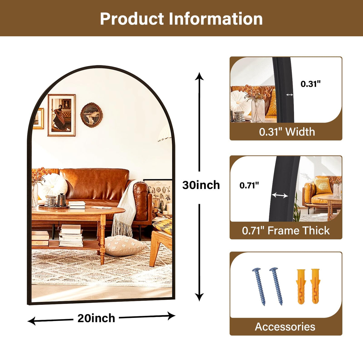 XRAMFY arched mirror in bathroom vanity scene with elegant fit