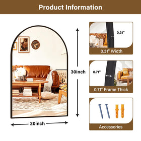 XRAMFY arched mirror in bathroom vanity scene with elegant fit