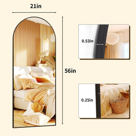 XRAMFY arched-top design full-length mirror adds upscale aesthetic to any room