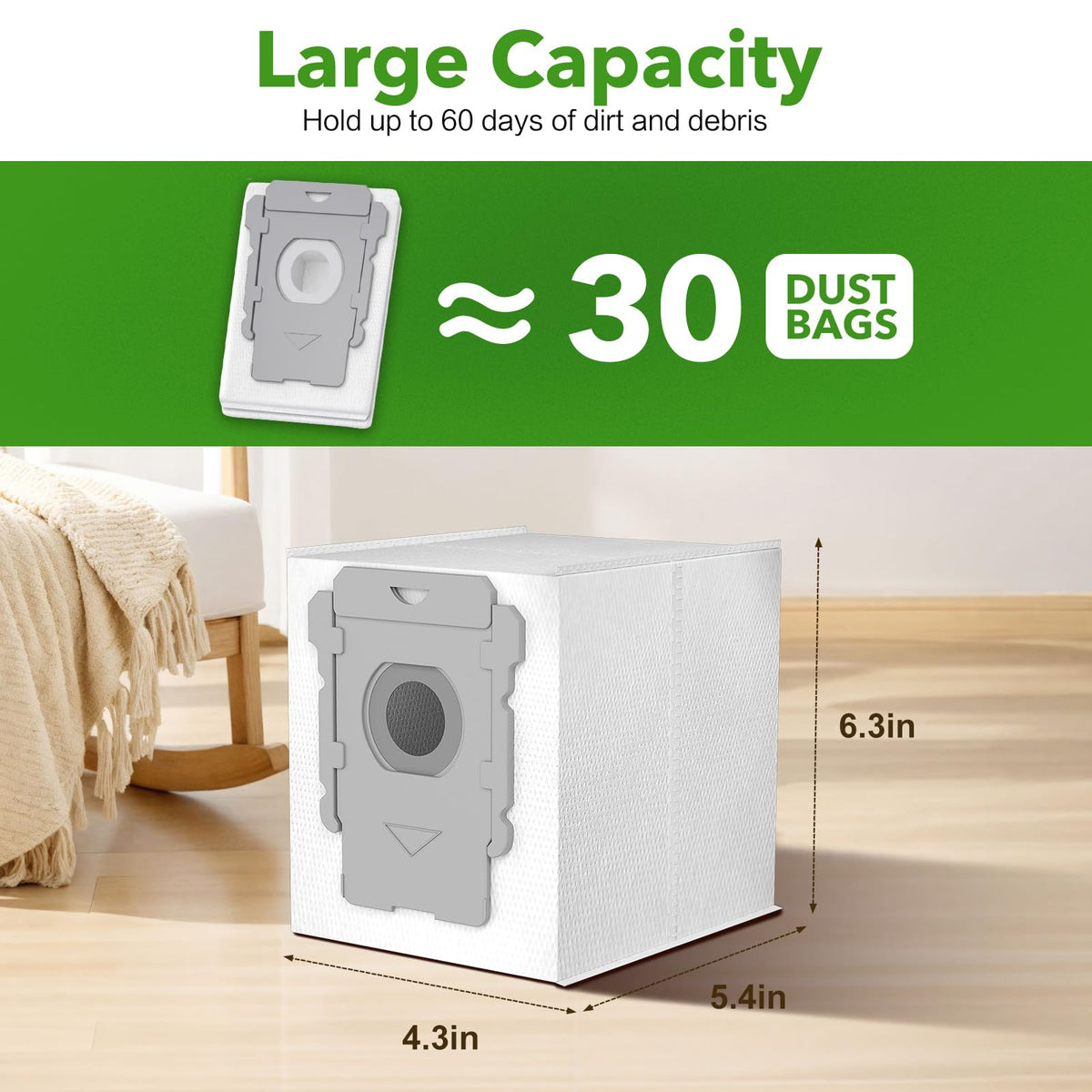 XREY easy-install bags require no tools for quick replacement.