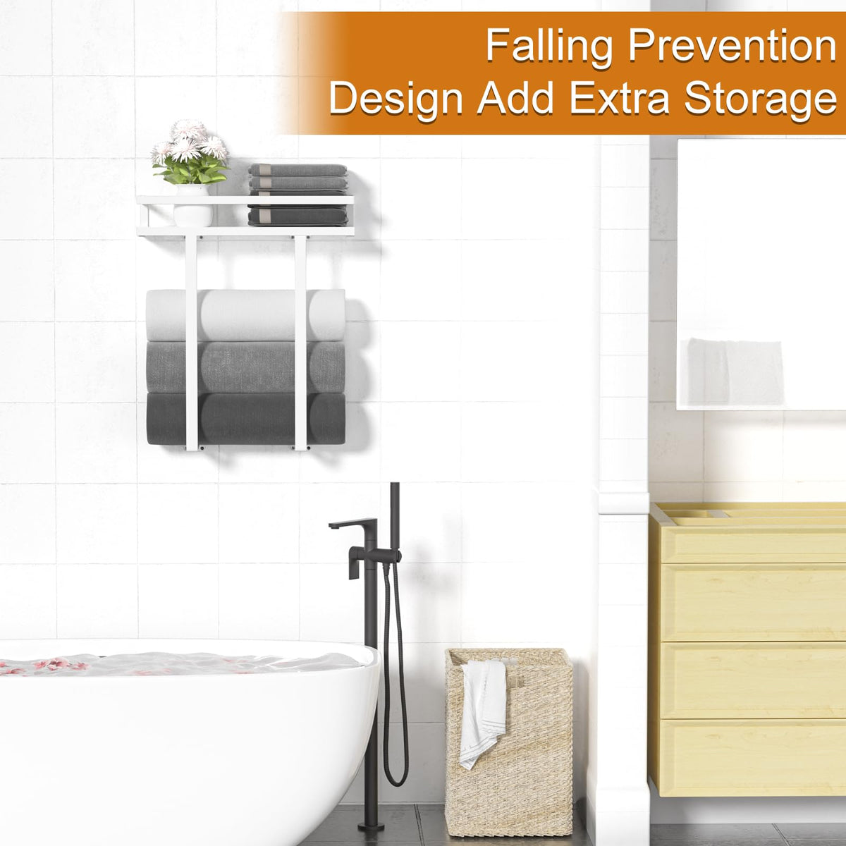 Xstydes anti-rust coating on metal frame for lasting use in humid bathrooms.
