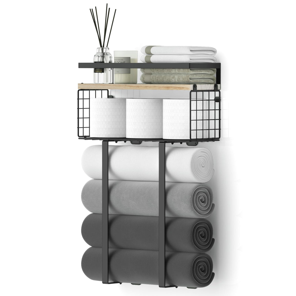 Xstydes durable 40-pound capacity supports towels and accessories.