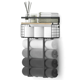 Xstydes durable 40-pound capacity supports towels and accessories.