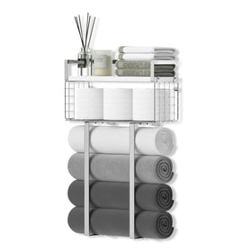 Xstydes easy-install bathroom rack with mounting hardware included