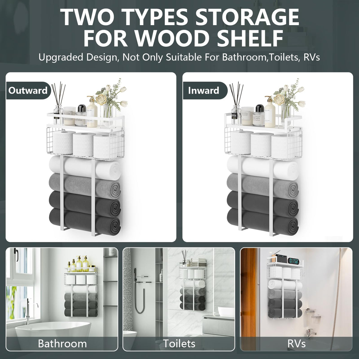 Xstydes metal frame towel rack in white with durable finish