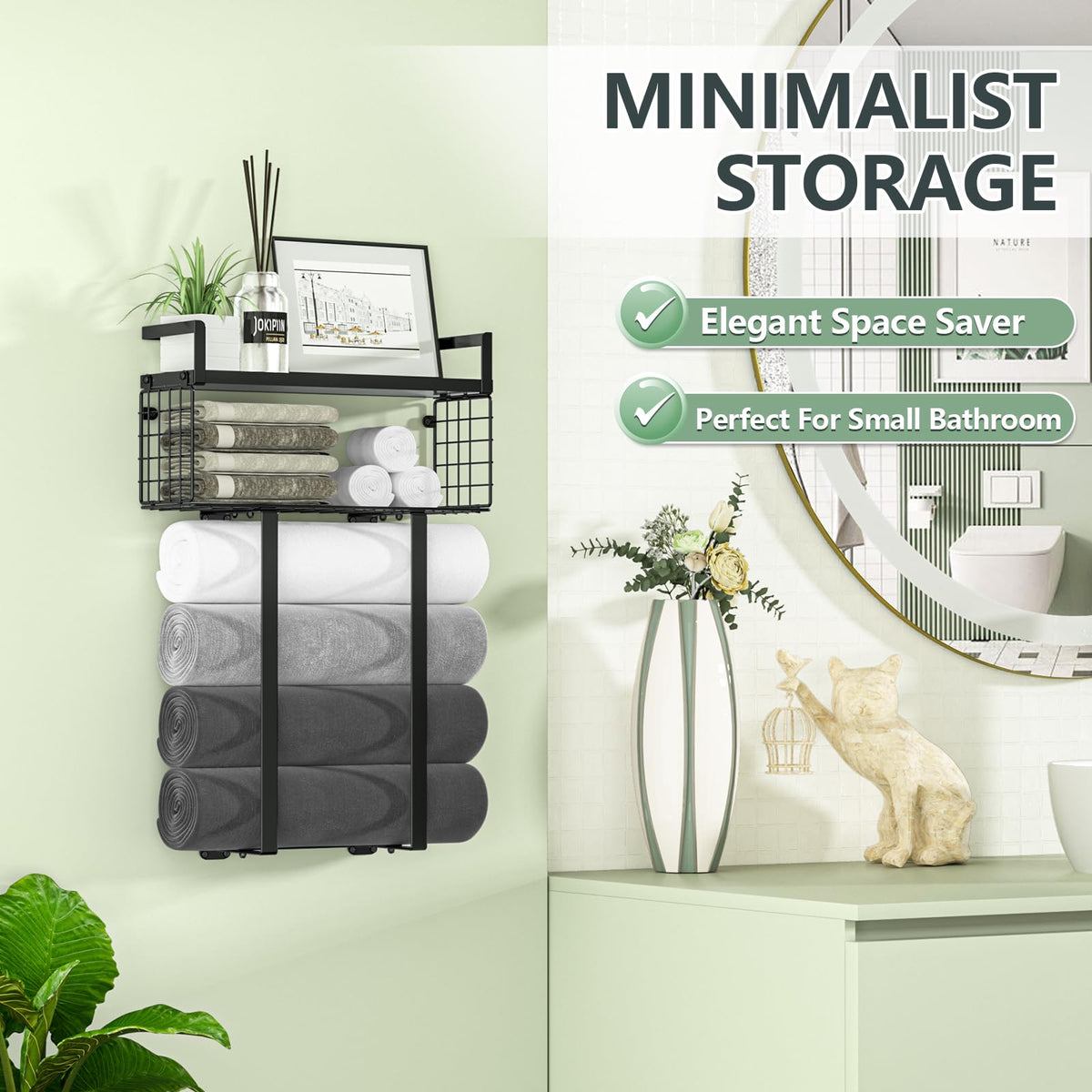 Xstydes space saving rack fits towels and essentials
