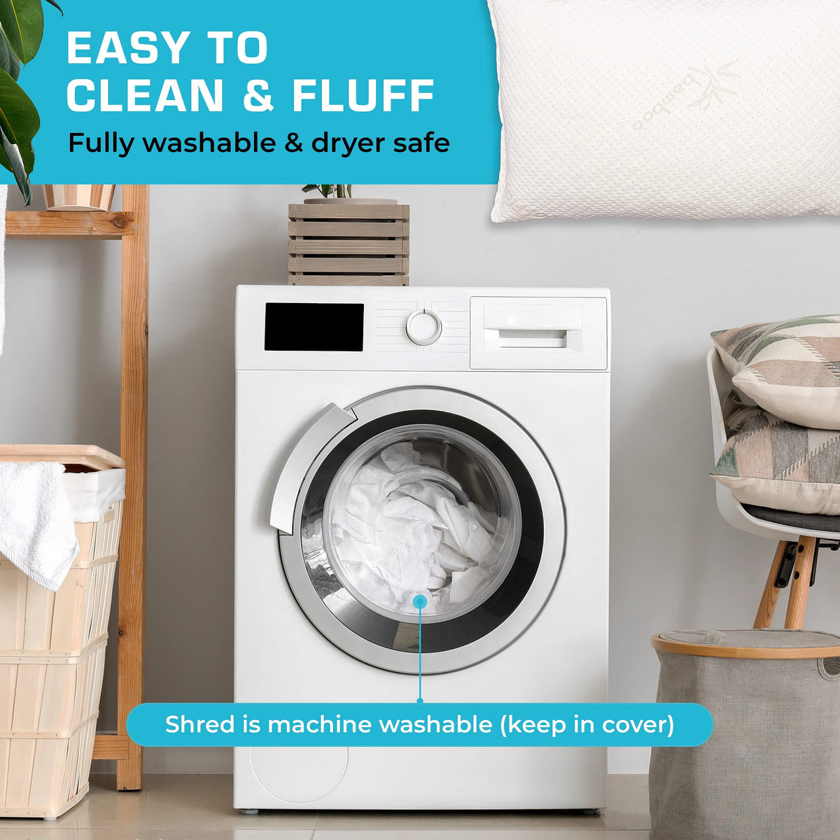 Xtreme Comforts machine-washable-cover simplifies cleanup and care.