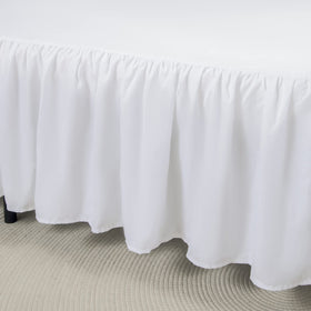 Xuan Dian bed skirt shows a 14-inch drop for extra under-bed space.