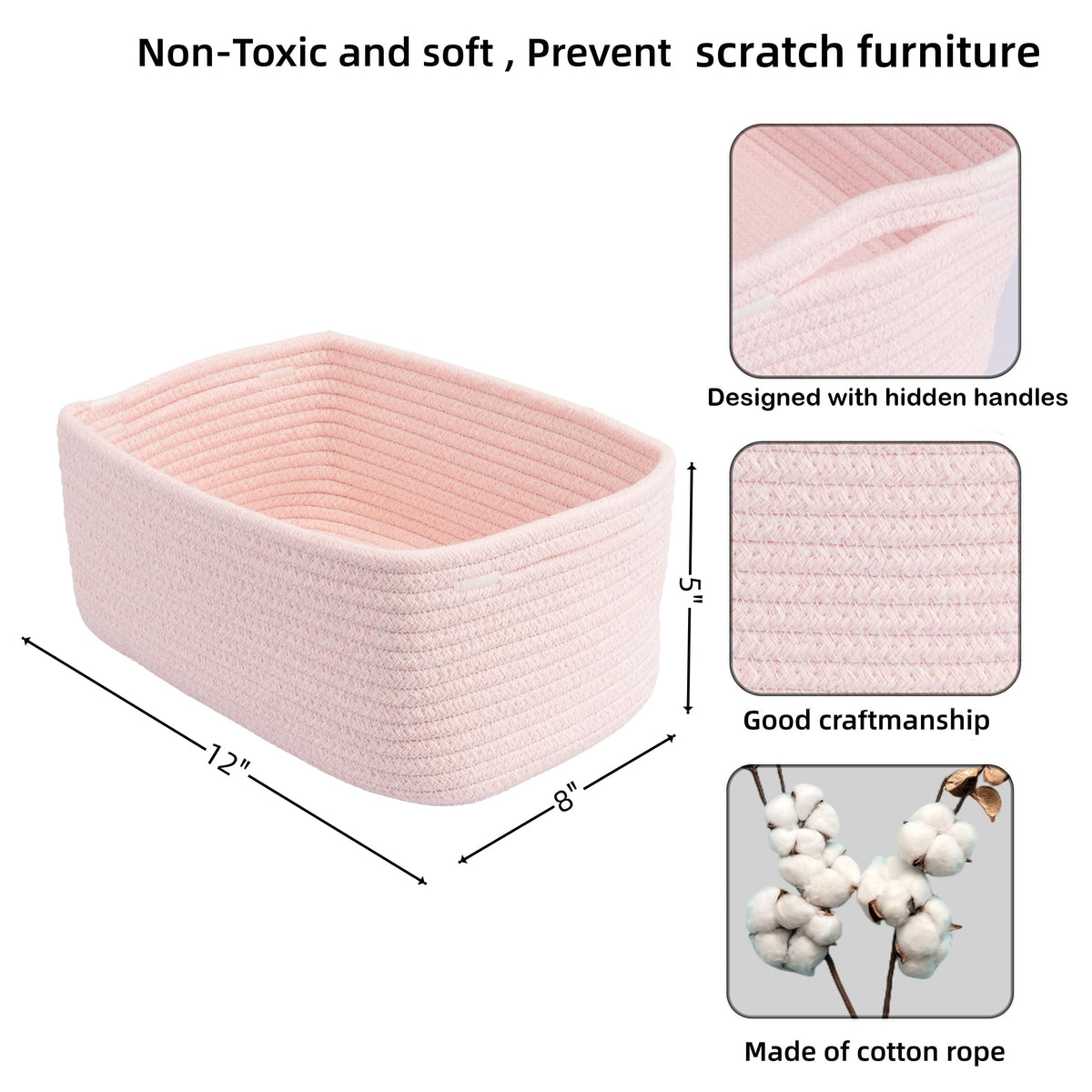 XUANGUO three-pack woven baskets shown flat-packed for eco shipping