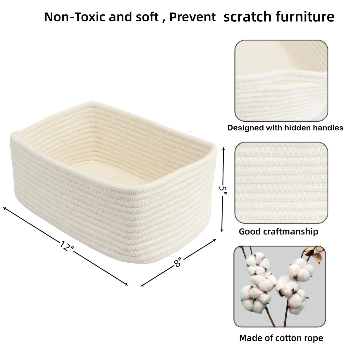 XUANGUO woven basket towel organization for bathroom or linen closet.