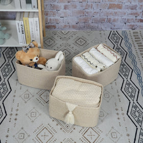 XUANGUO clothes basket in a closet; foldable and easy to store.