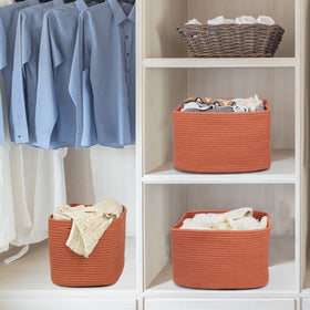Xuanguo clothes storage basket with soft rope and smooth edges.