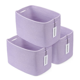 XUANGUO cotton rope storage basket rectangle for tidy shelves