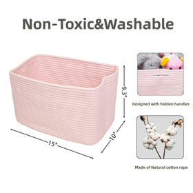 XUANGUO rope basket with handles facilitates easy transport of clothes.