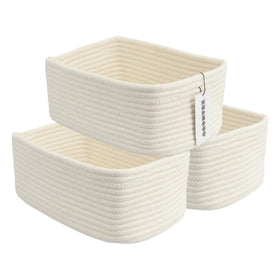 XUANGUO small woven baskets 12x8x5, rectangular for compact shelf organization.