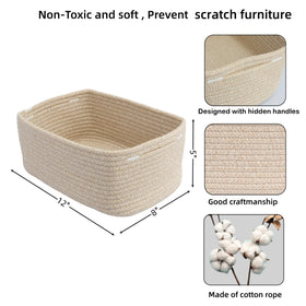 XUANGUO small woven storage basket on a shelf improving tidiness