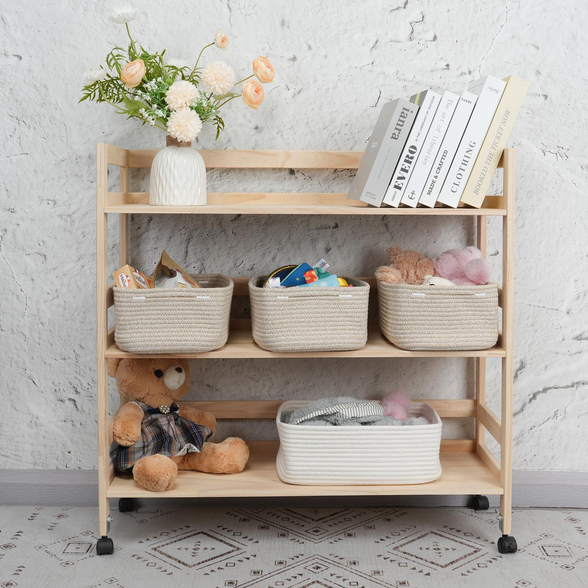 XUANGUO small woven storage basket for toy storage and playroom organization