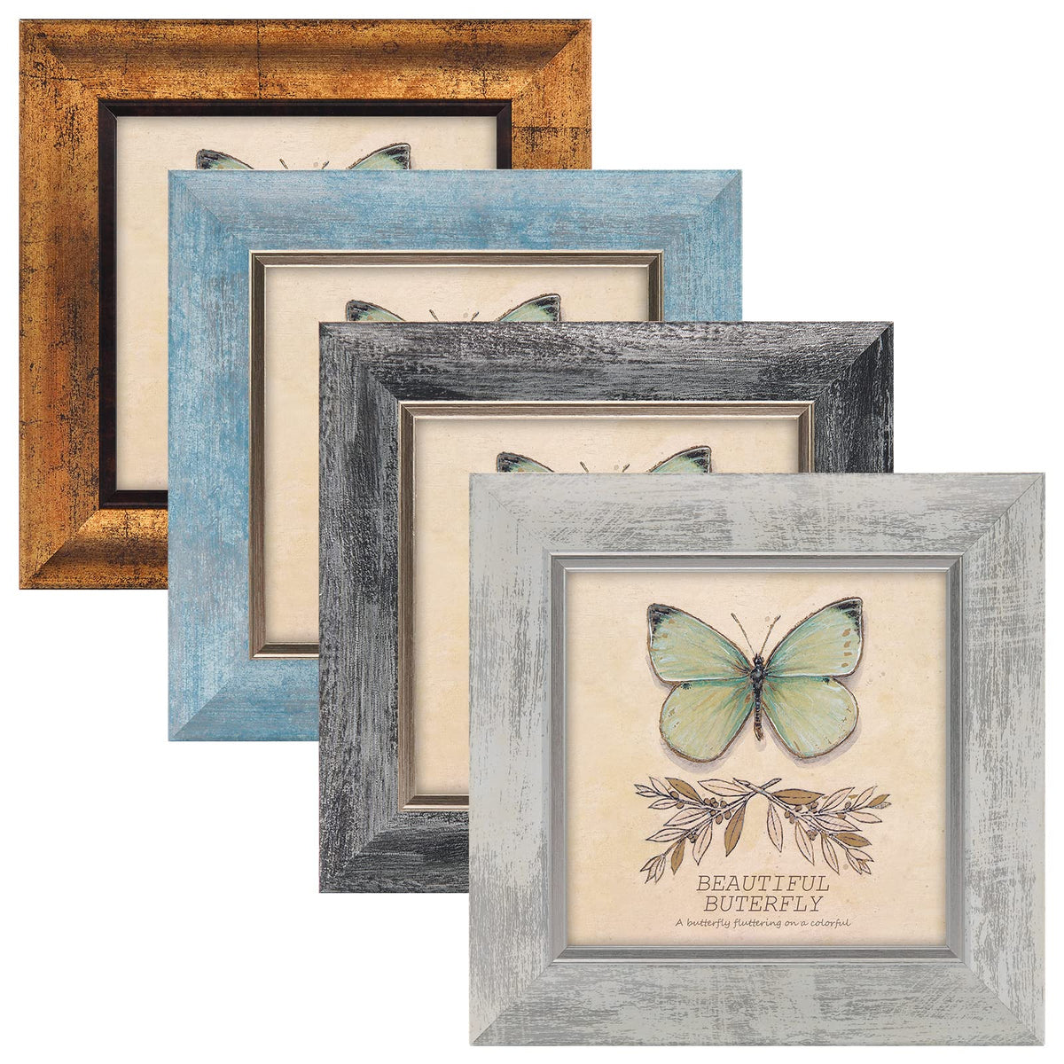 XUANLUO 5x5 frame front wood grain showcases memories with vintage warmth.