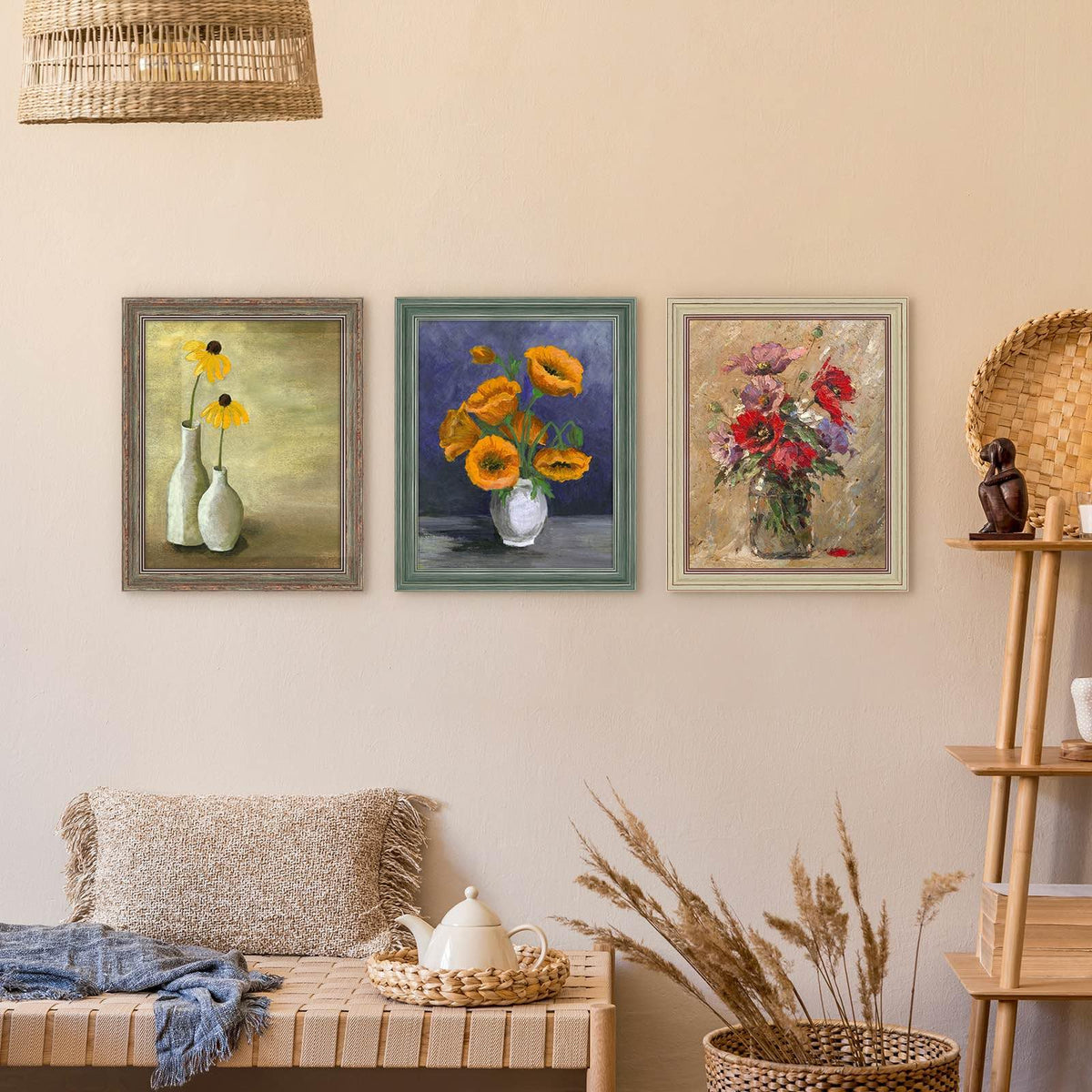 XUANLUO vintage distressed wood grain frame adds farmhouse charm.