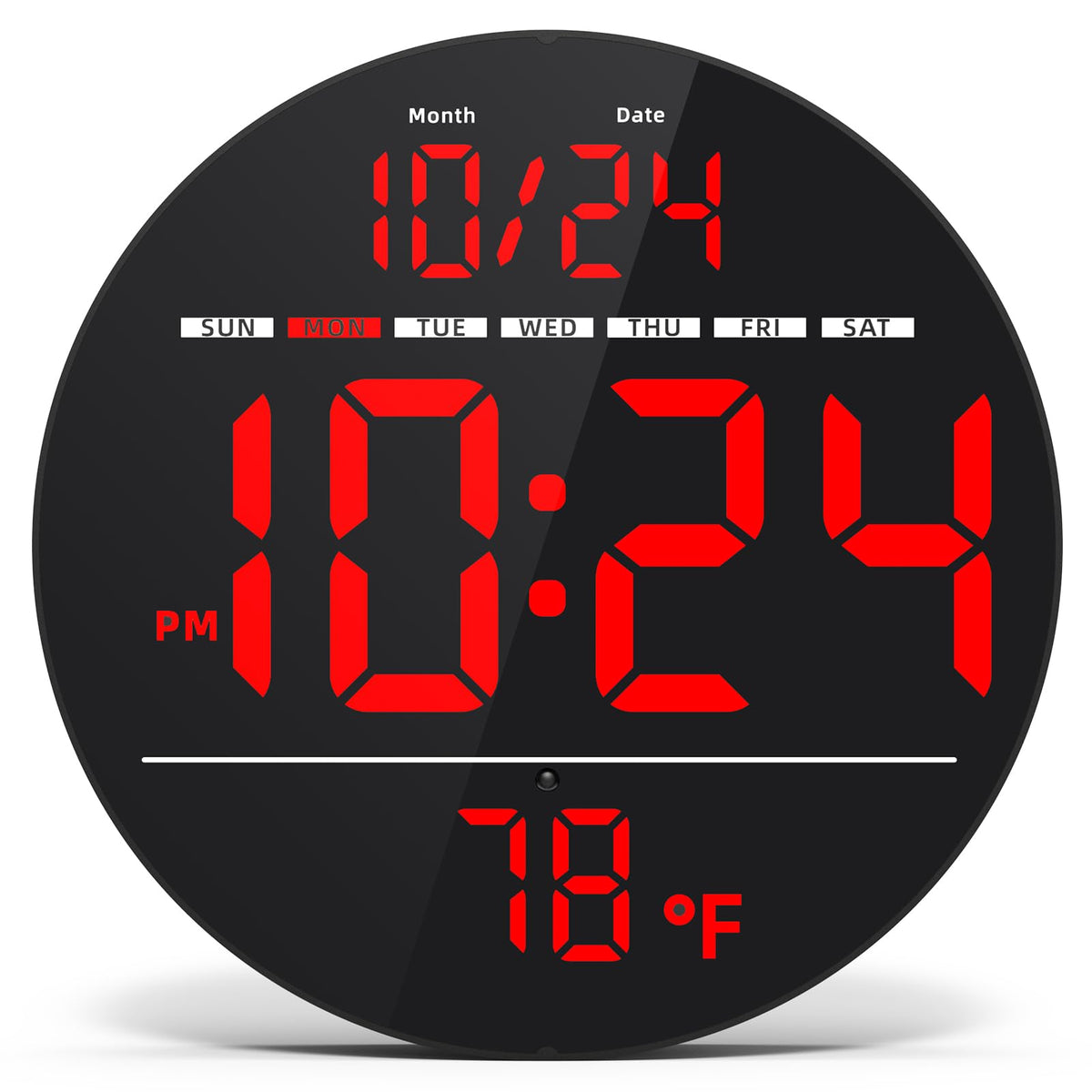 XUANZIT digital wall clock with an 8-inch LED display for clear room-wide visibility