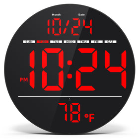 XUANZIT digital wall clock with an 8-inch LED display for clear room-wide visibility