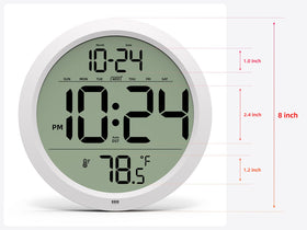 XUANZIT digital wall clock battery compartment with easy access.