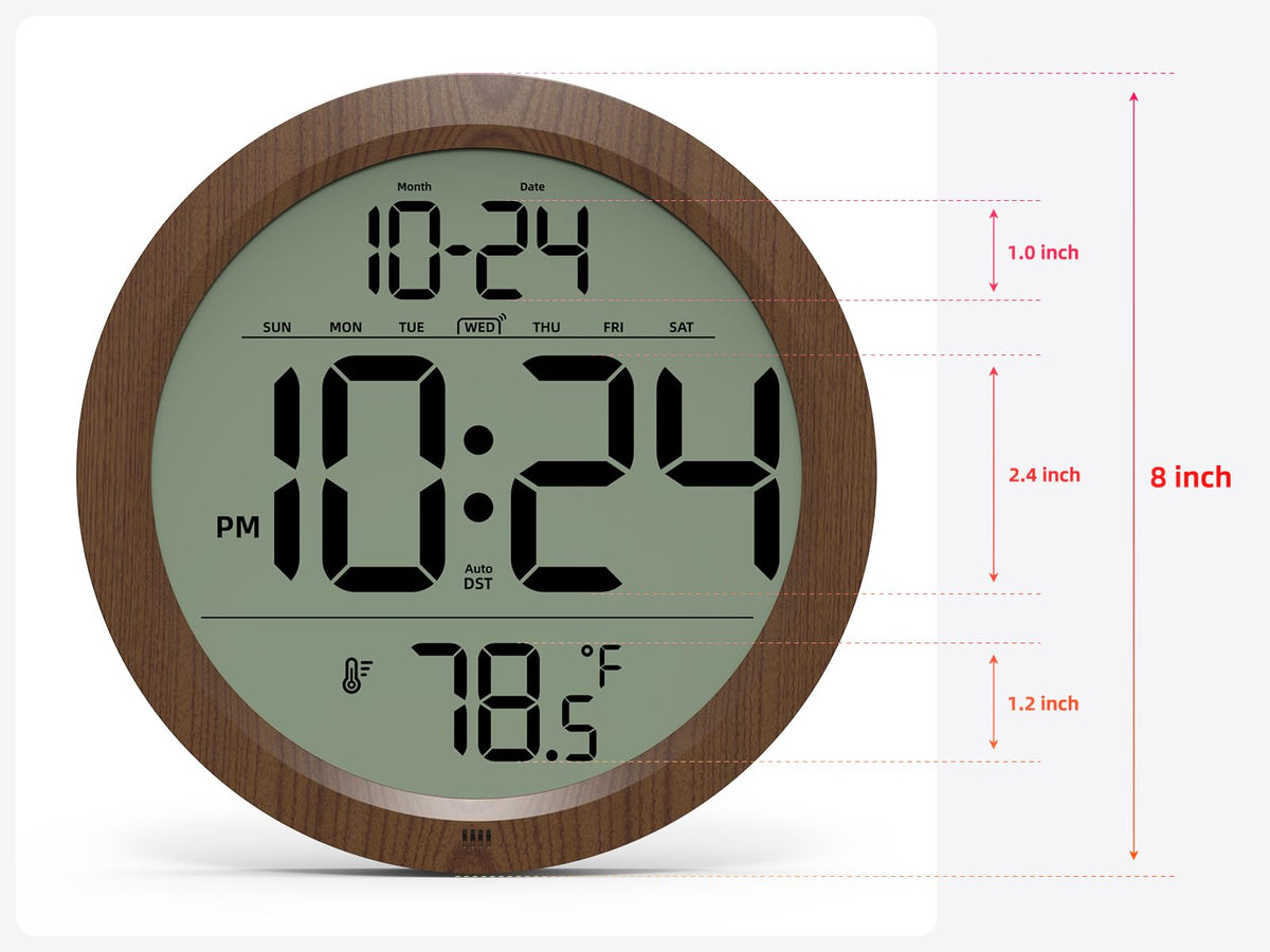 XUANZIT clock date display provides at-a-glance calendar.