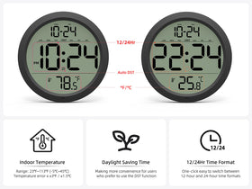 XUANZIT clock includes simple hang kit for quick, secure mounting.