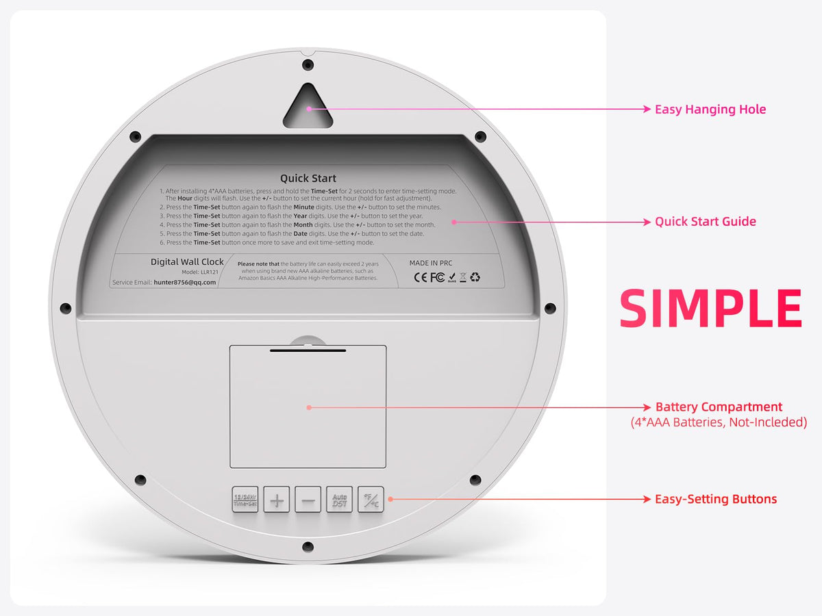 XUANZIT clock temperature display showing room temperature for comfortable planning.