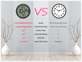 XUANZIT clock shows temperature display for monitoring room conditions.