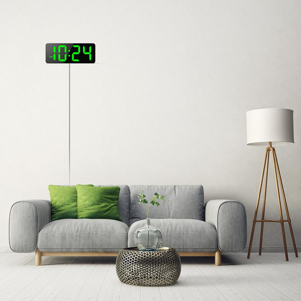 Xuanzit green wall clock adds modern calm to living rooms.