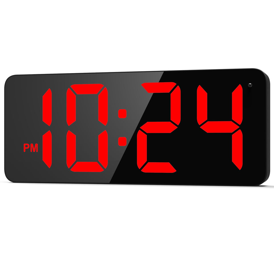 XUANZIT LED wall clock with large digits improves readability from across the room.