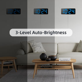 XUANZIT LED clock powered by a 10-foot USB cable for flexible placement.