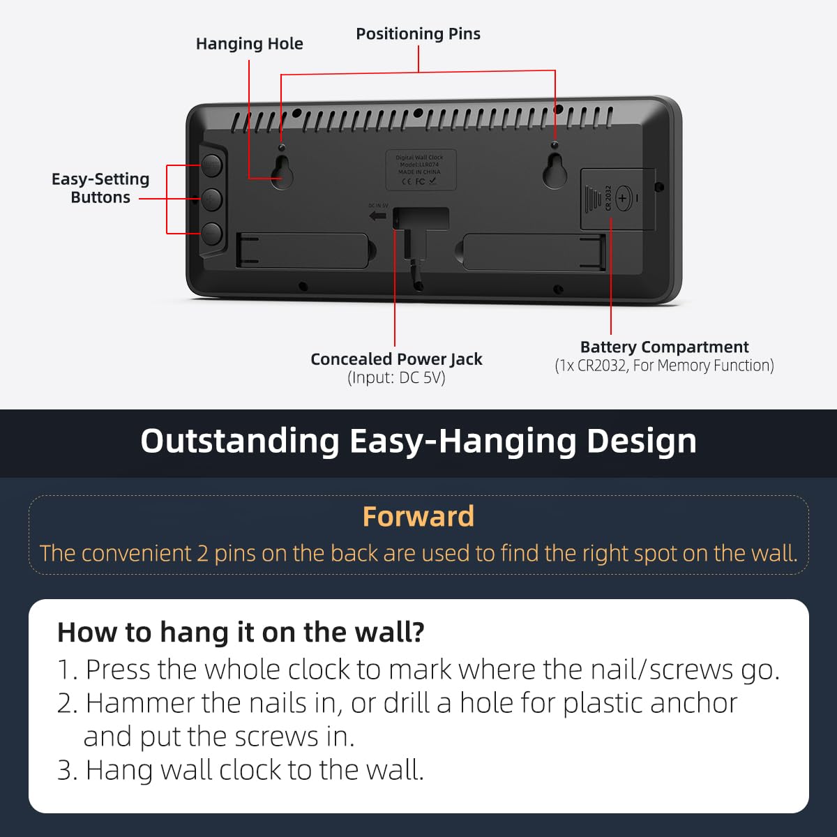XUANZIT 10-foot USB cable offers flexible clock placement.