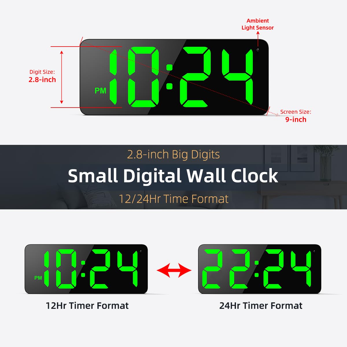 Xuanzit clock offers 12/24-hour formats for flexible timekeeping.