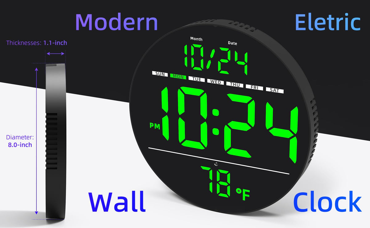 XUANZIT clock featuring auto-brightness sensor for comfortable viewing day and night