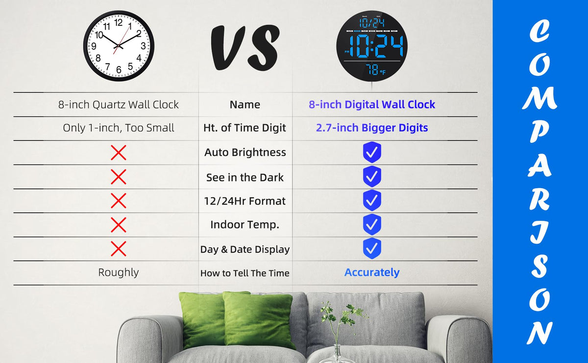 XUANZIT versatile clock suitable for bedroom, office, classroom and more.