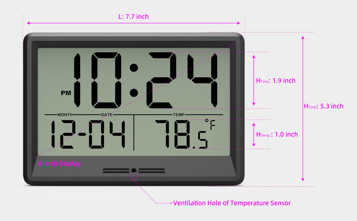 XUANZIT wall clock temperature sensor helps monitor room conditions.
