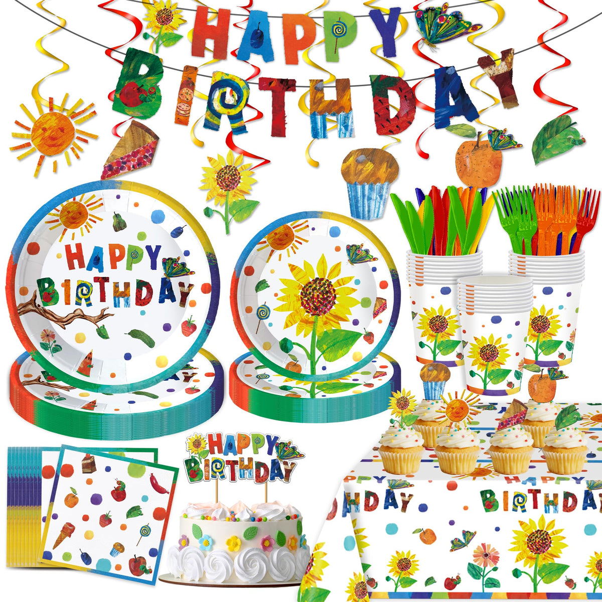 XUELIREN hungry caterpillar dinner plates nine-inch for kid-friendly meals and celebrations