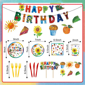 XUELIREN hungry caterpillar tablecloth and banner adds color while protecting surfaces