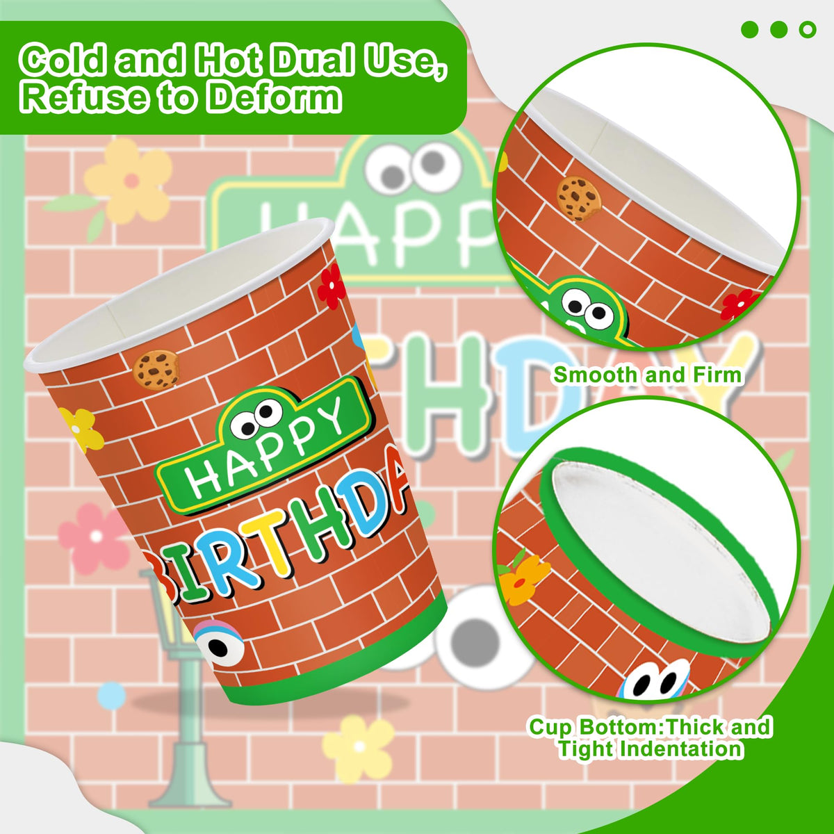 XueXiceili cookie party cups durable for kid-friendly drinks