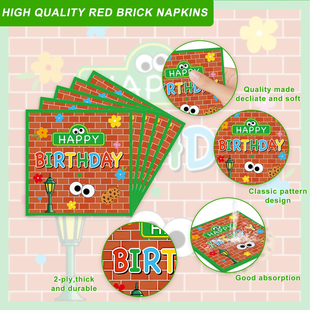 XueXiceili cookie party napkins soft paper for quick cleanup