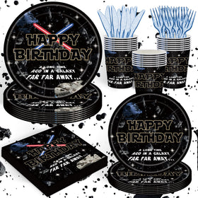 XueXiceili Galaxy 9-inch plates ready for vibrant party dining and easy cleanup