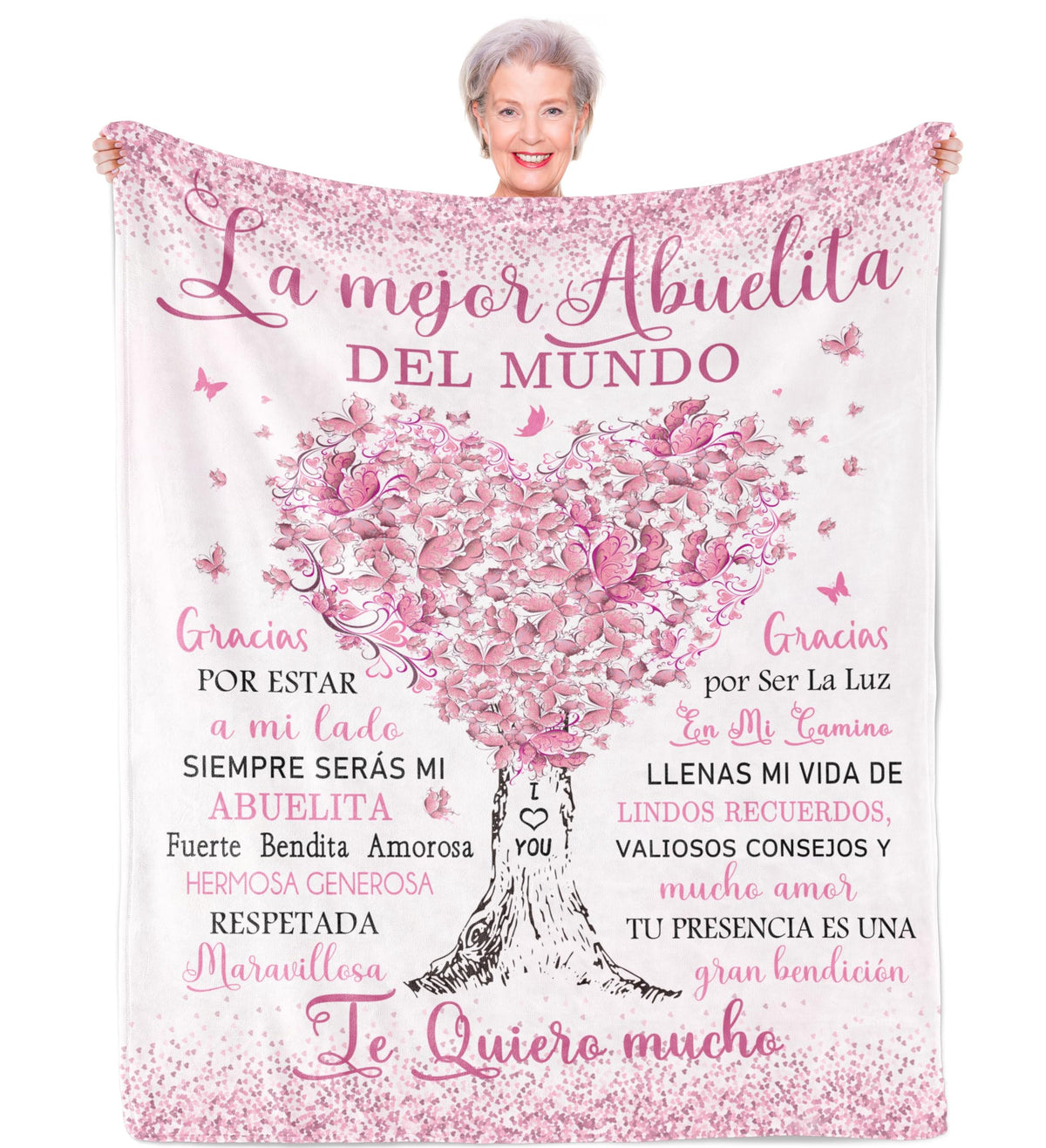 Xufudy Abuela Gift Blanket 50x60 inches on bed, warm and cozy