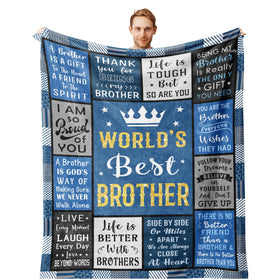 Xufudy brother blanket with warm words in a cozy living room setting