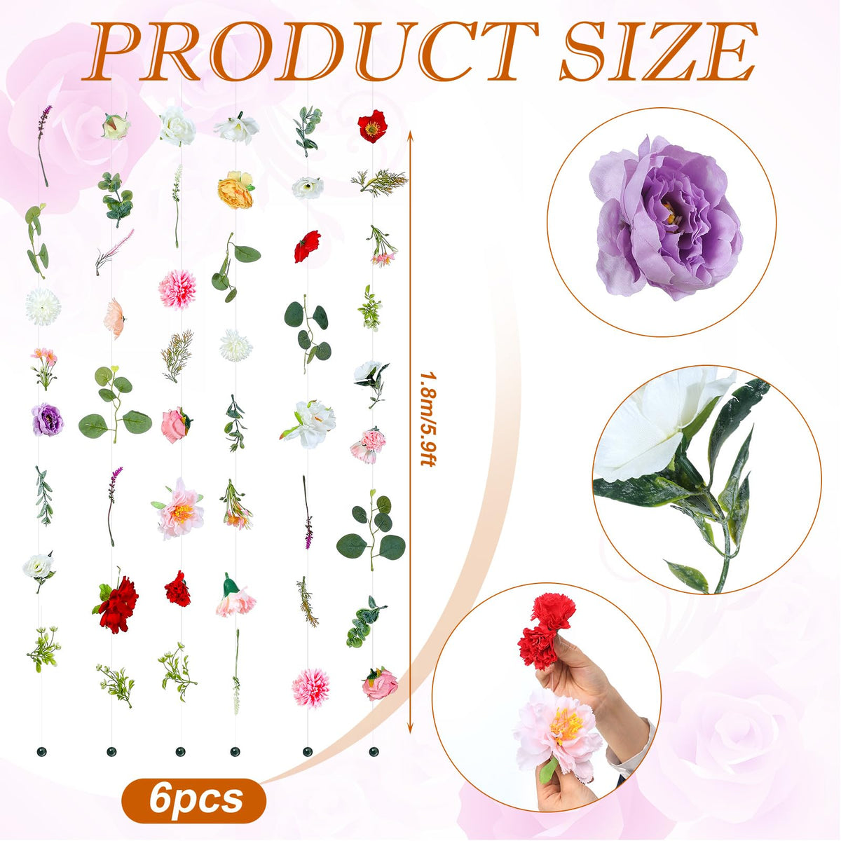 XunYee artificial vines with transparent silk thread for easy setup.