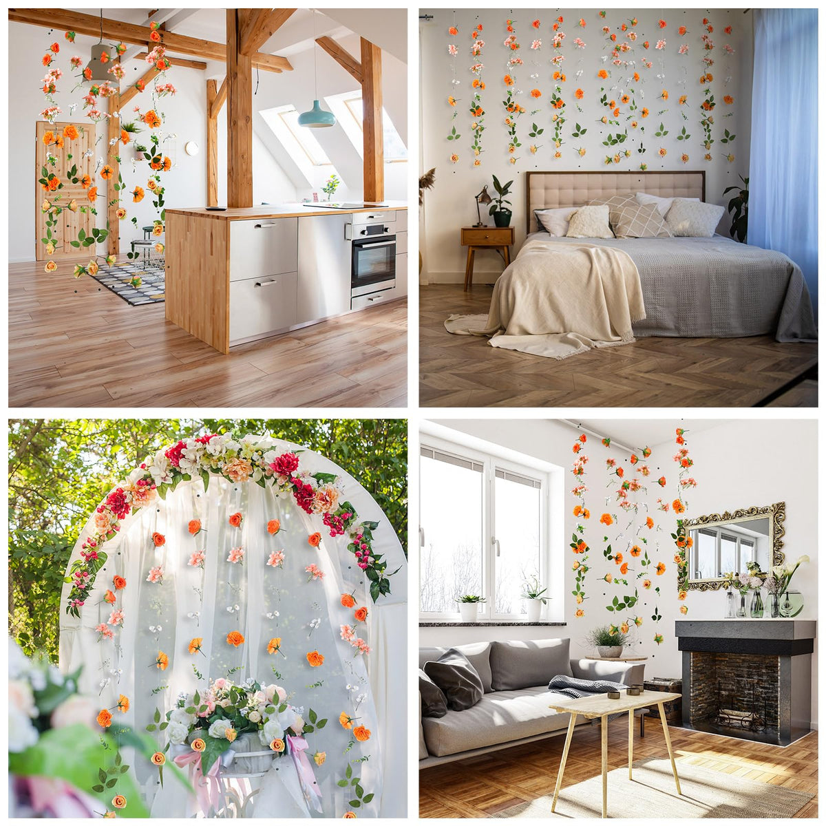XunYee flower garland vibrant-colors enhances event ambiance.